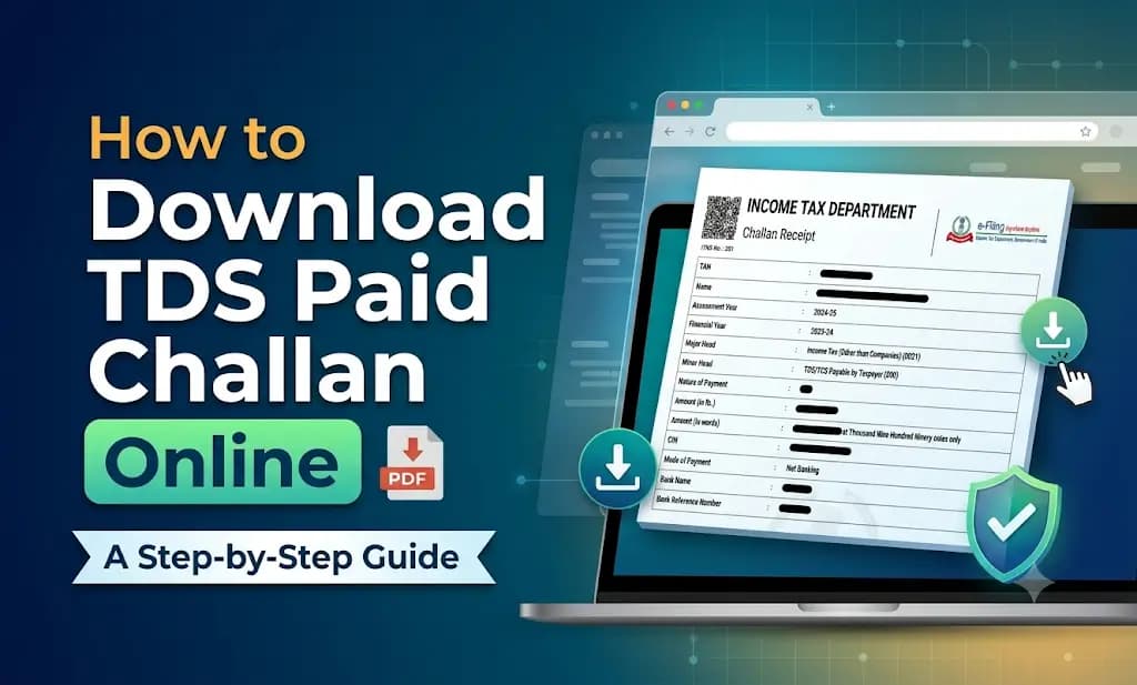 Featured image for How to Download TDS Paid Challan from Income Tax Portal - guide