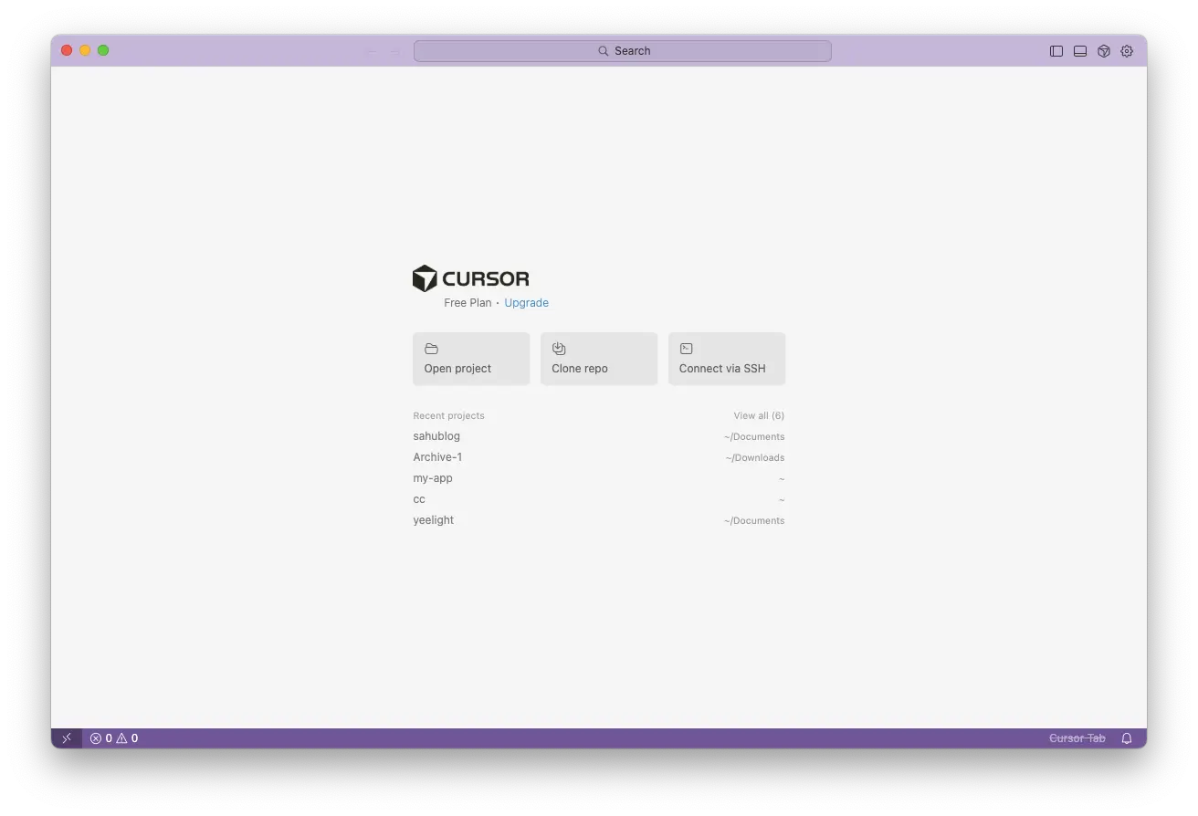 Cursor AI code editor screenshot